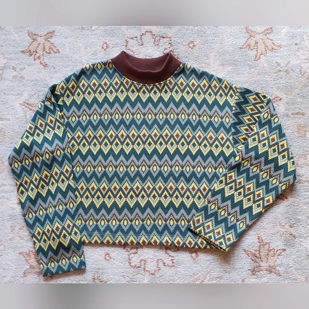 Gorgeous Zara jacquard boxy sweater in Size L. - Picture 1 of 10